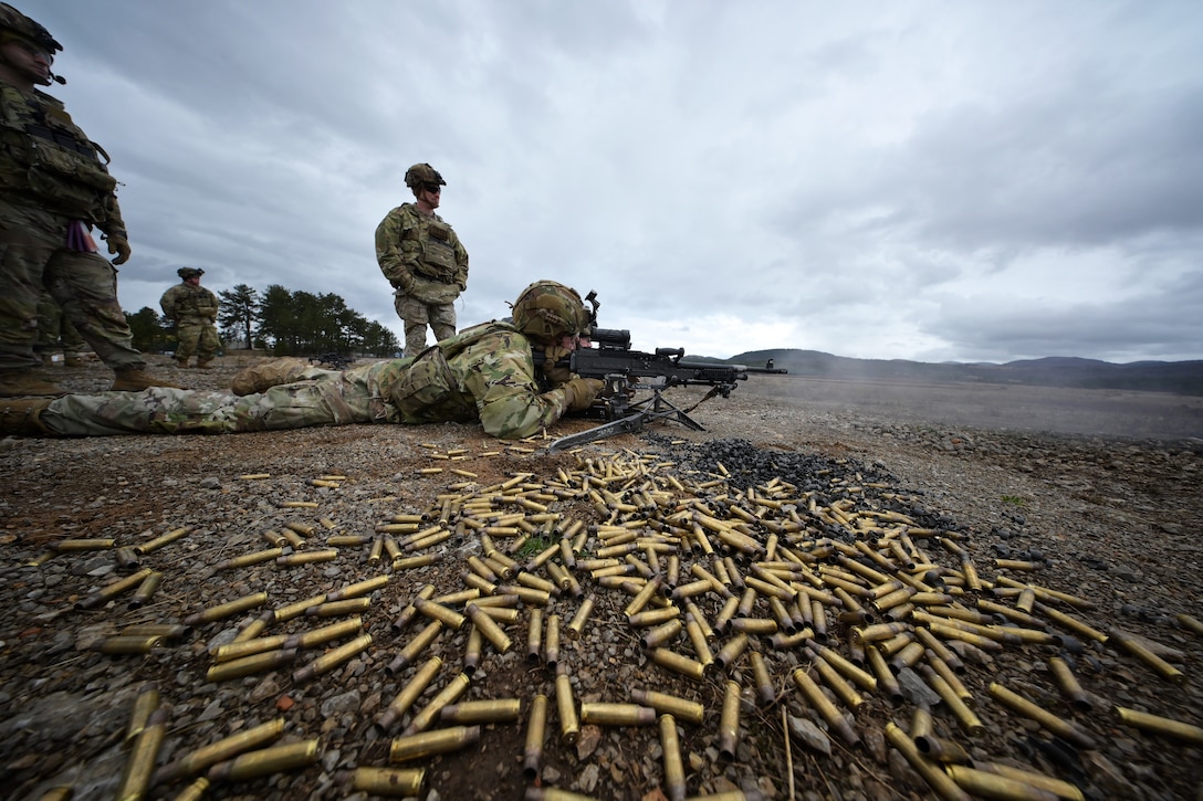 M240 machine gun during live-fire exercise