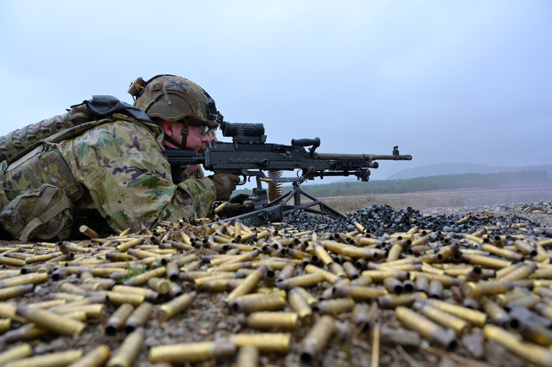 M240 machine gun during live-fire exercise