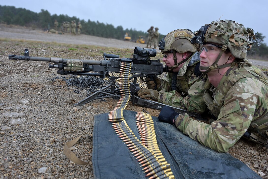 M240 machine gun during live-fire exercise