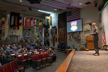 a man on a stage