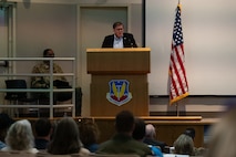a man on a stage