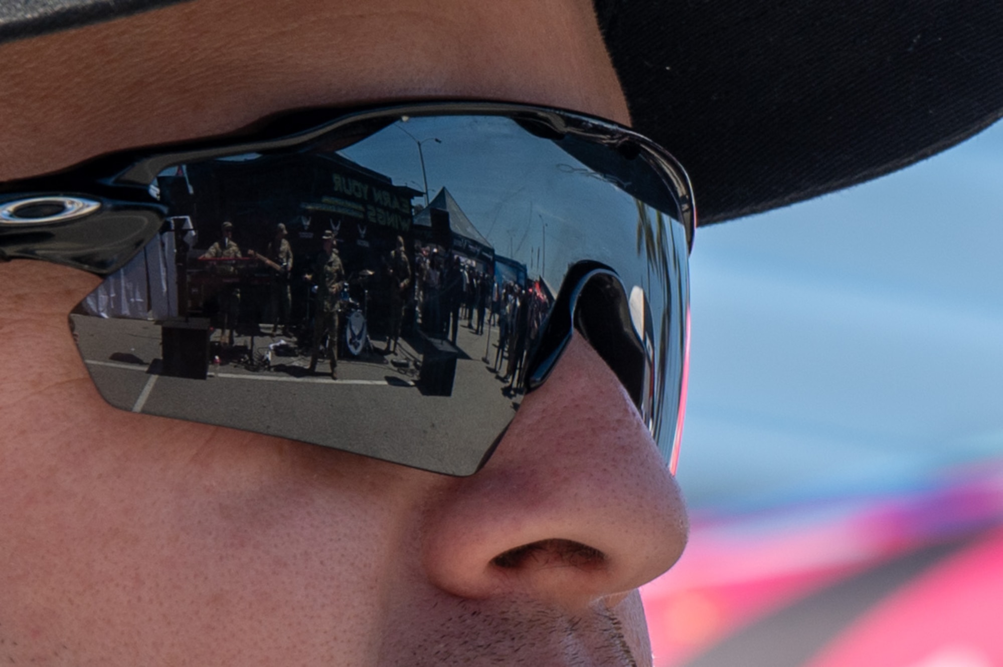 U.S. Air Force Master Sgt. Pedro Rodriguez Ramirez, an audio engineer with The U.S. Air Force Band’s Max Impact, monitors a performance during the Southern California tour at a Formula Drift event, Long Beach, Calif., April 5, 2025. The mission of Max Impact, a rock band, is to honor those who have served, inspire American citizens to heightened patriotism and service, and connect the global community on behalf of the Air Force and the United States. Max Impact consists of six active-duty musicians stationed at Joint Base Anacostia-Bolling, Washington, D.C. (U.S. Air Force photo by Hayden Hallman)