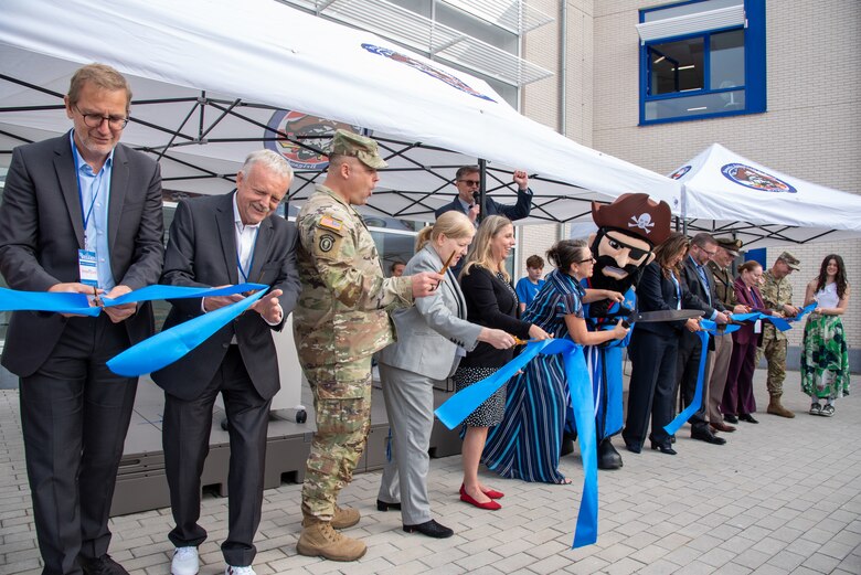 ribbon cutting ceremony at a school