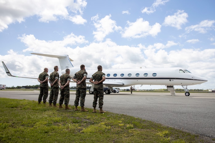 Secretary Of The Navy Departs MCAS New River