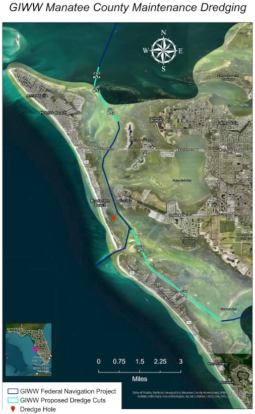 Map depicting the GIWW authorized project area