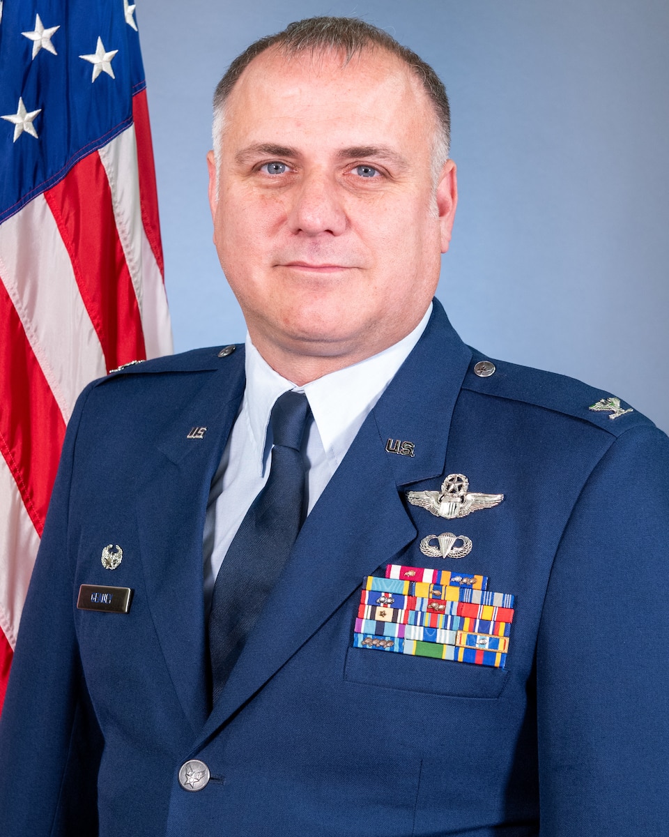 Official photo of U.S. Air Force Colonel Joseph P. "Jay" Geaney, taken on March 31, 2025, at Little Rock Air Force Base, Arkansas. Col. Geaney serves the Arkansas Air National Guard as Commander of the 189th Airlift Wing at Little Rock AFB.