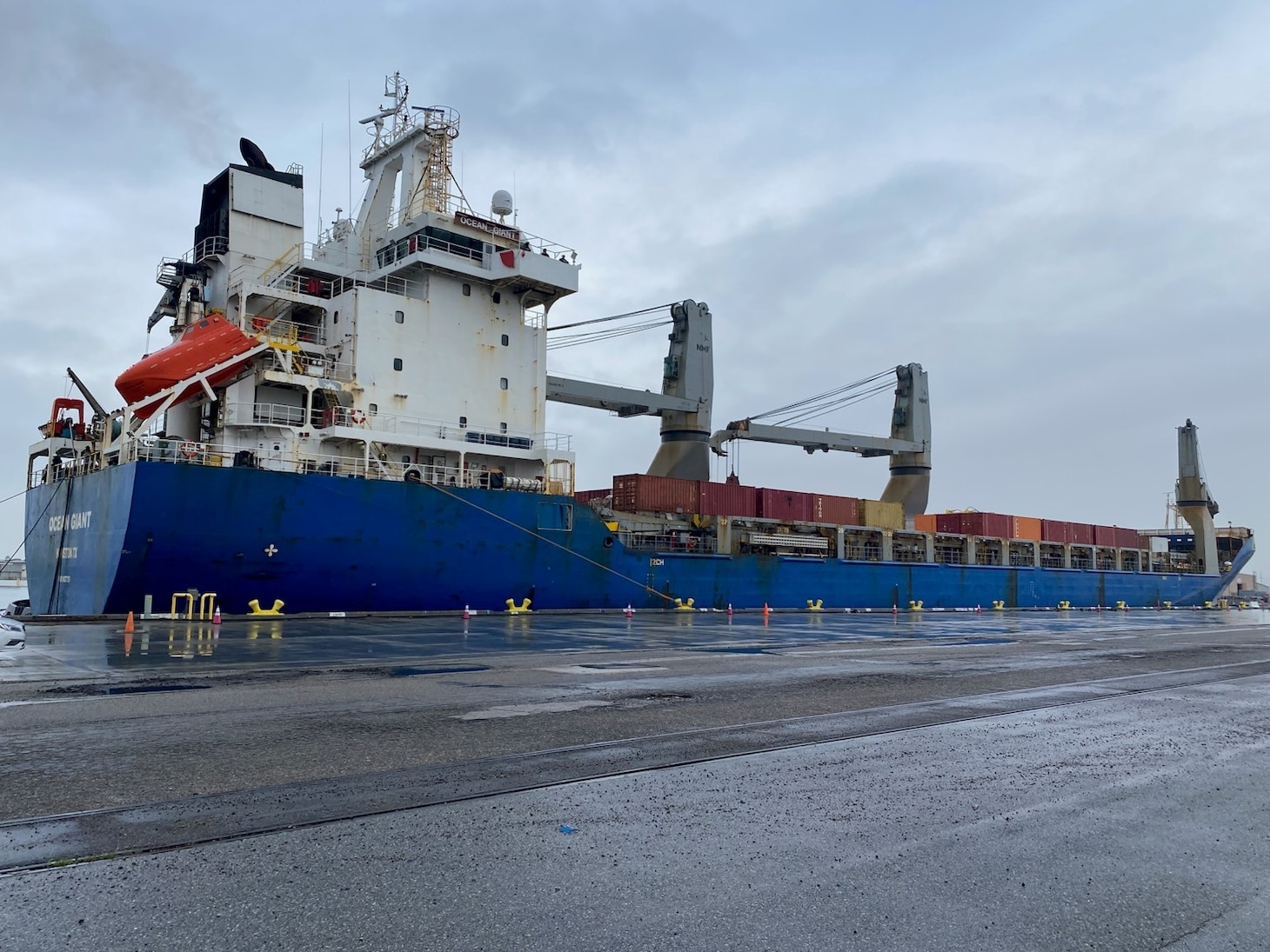 Military Sealift Command-chartered container ship MV Ocean Giant has arrived Port Hueneme, Calif., and is conducting cargo offload, following its mission to Antarctica in support of Operation Deep Freeze (ODF) 2025.
