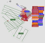 A graphic of search patterns conducted by the U.S. Coast Guard, U.S. Navy, Coast Guard Auxiliary, Department of Land and Natural Resources and Hawaii County Fire Department, in the search efforts of Earl Hind in the waters surrounding Hawaii, June 20, 2023. The Coast Guard and partner agencies covered 200,048 square nautical miles during the search for Hind after he did not return from a fishing trip. (U.S. Coast Guard courtesy photo)