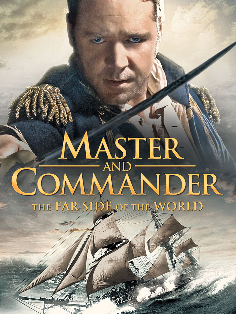 Upper Right: A pamphlet shows pictures from the silent film 'Old Ironsides.' Center: The USS Constitution appears in the video game Fallout 4. Lower Left: A movie poster for the 2003 film 'Master and Commander.'