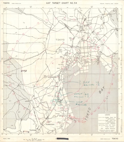 Oversize map pulled from AFHRA, IRIS 115182. Map depicts TOKYO AAF TARGET - CHART NO 54, associated with the Doolittle Raid on 18 April 1942.