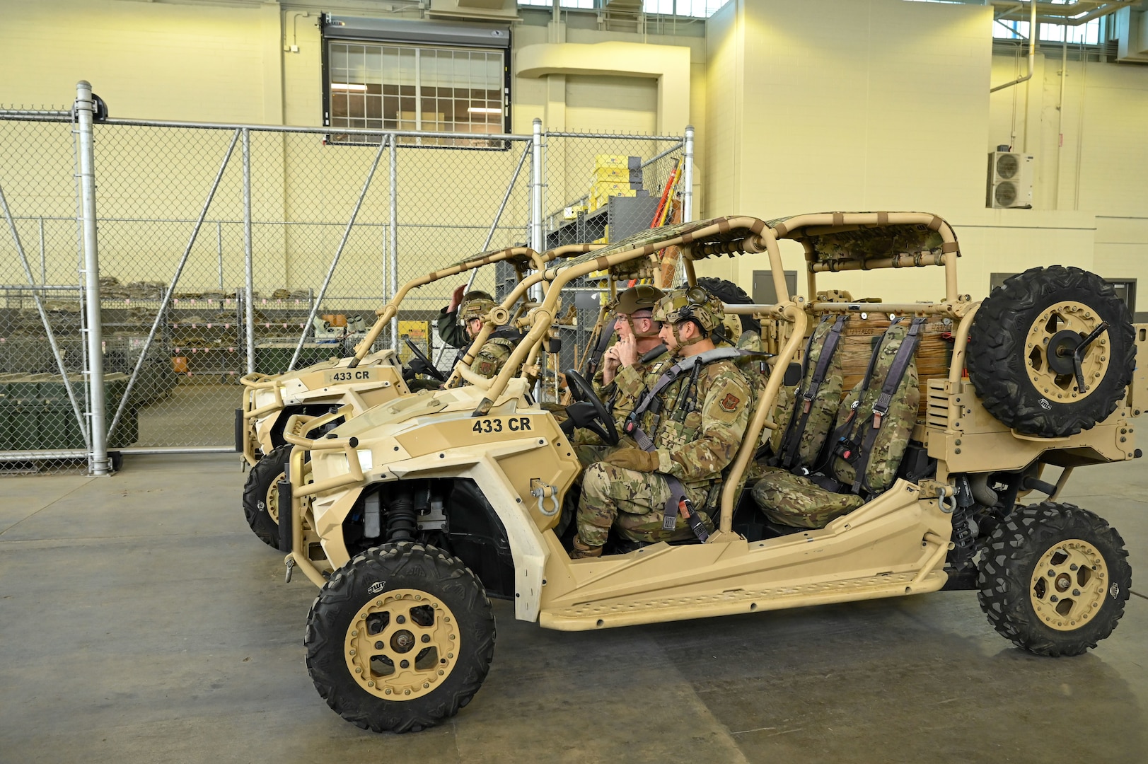 Lt Gen John Healy rides with Airmen in vehicle