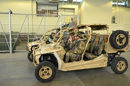 Lt Gen John Healy rides with Airmen in vehicle
