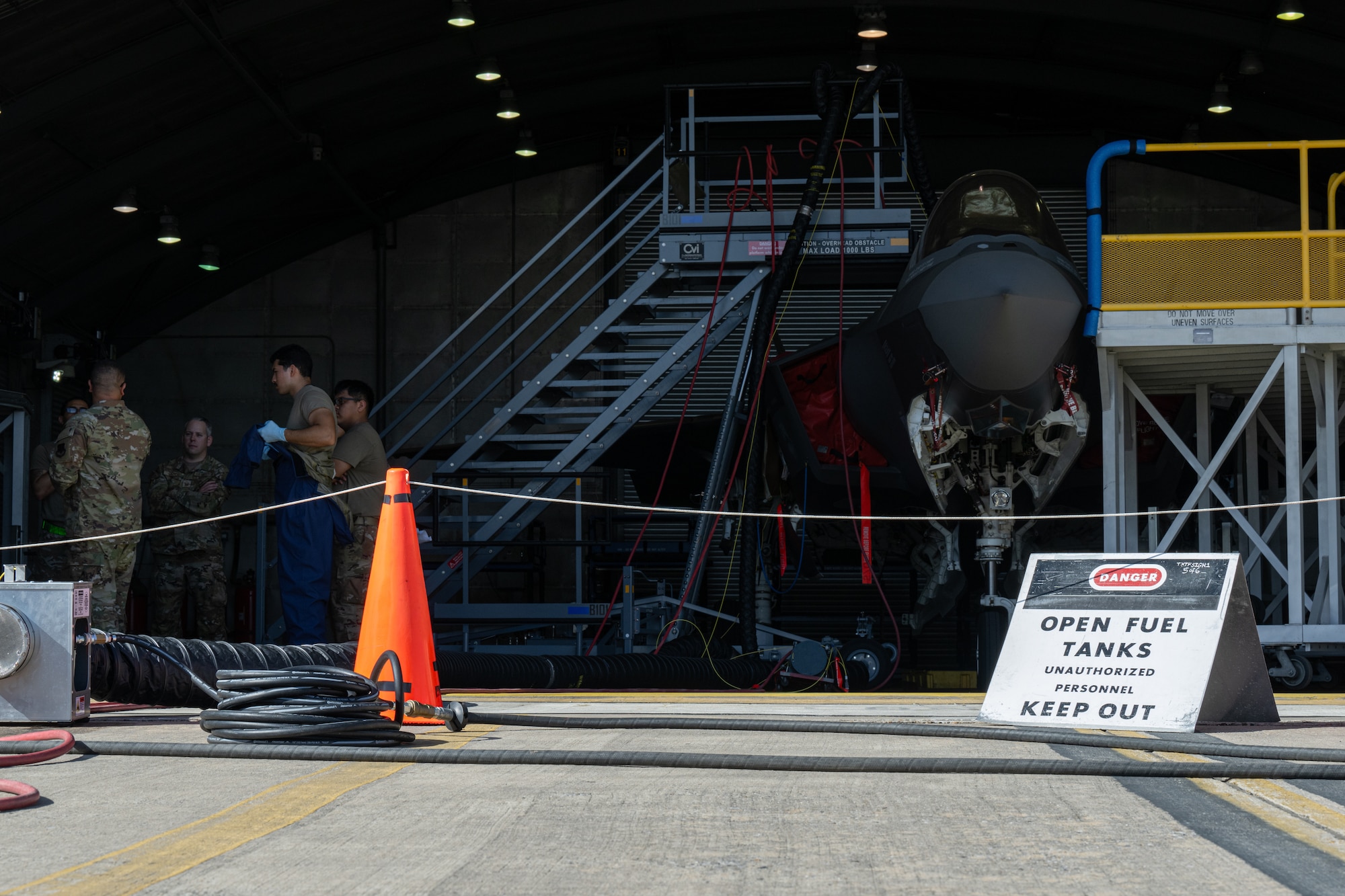 Airmen brief before an exercise
