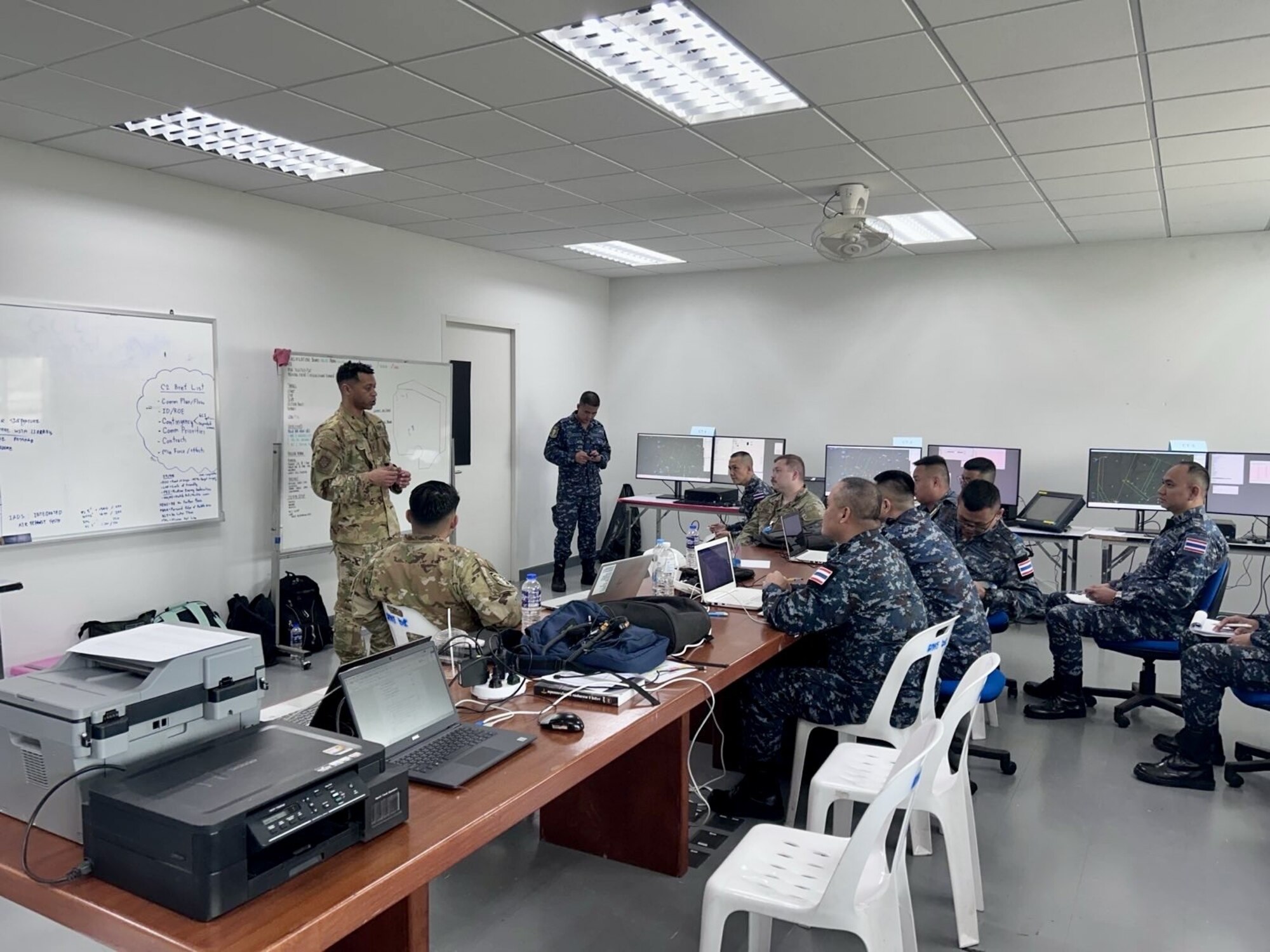 225th Air Defense Squadron command and control instructor teaching