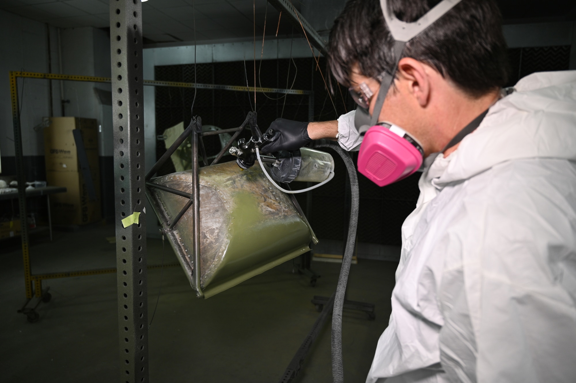 Fieseler Fi-156C-2 Storch aircraft undergoing restoration.