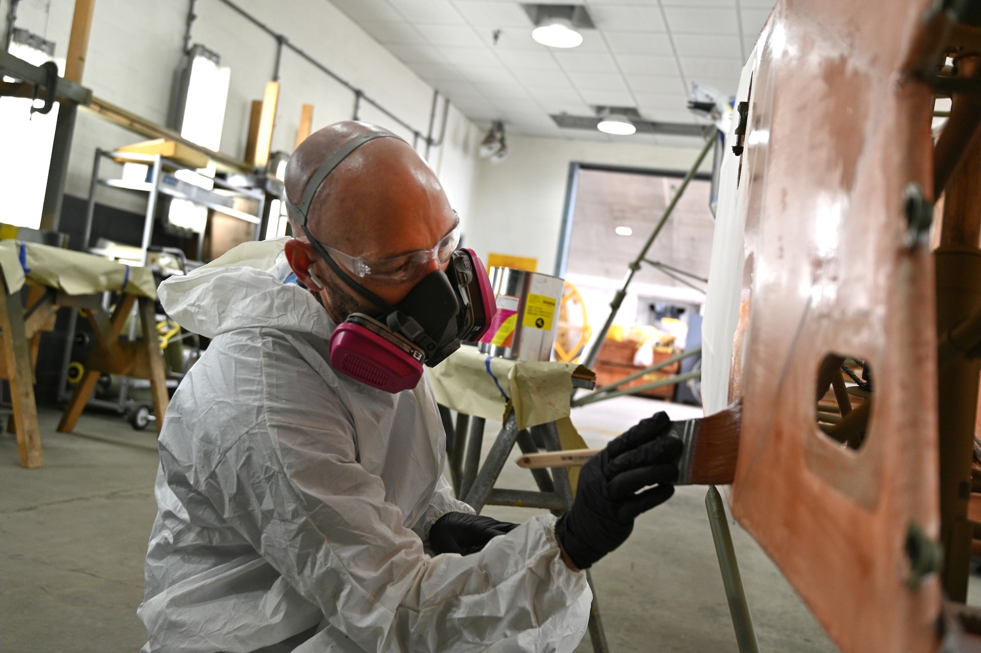 Fieseler Fi-156C-2 Storch aircraft undergoing restoration.
