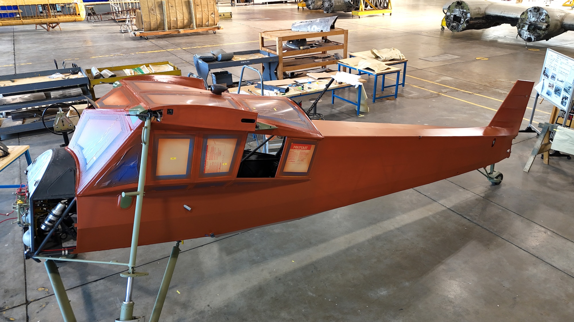 Fieseler Fi-156C-2 Storch aircraft undergoing restoration.
