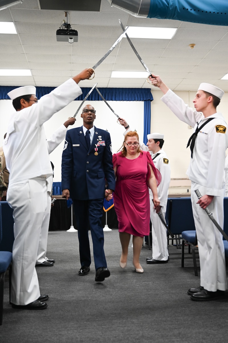 Master Sgt. Earl Scott, the 111th Force Support Squadron chaplain assistant, retires after more than 37 years of exceptional military service during a ceremony here on Aug. 3, 2024.