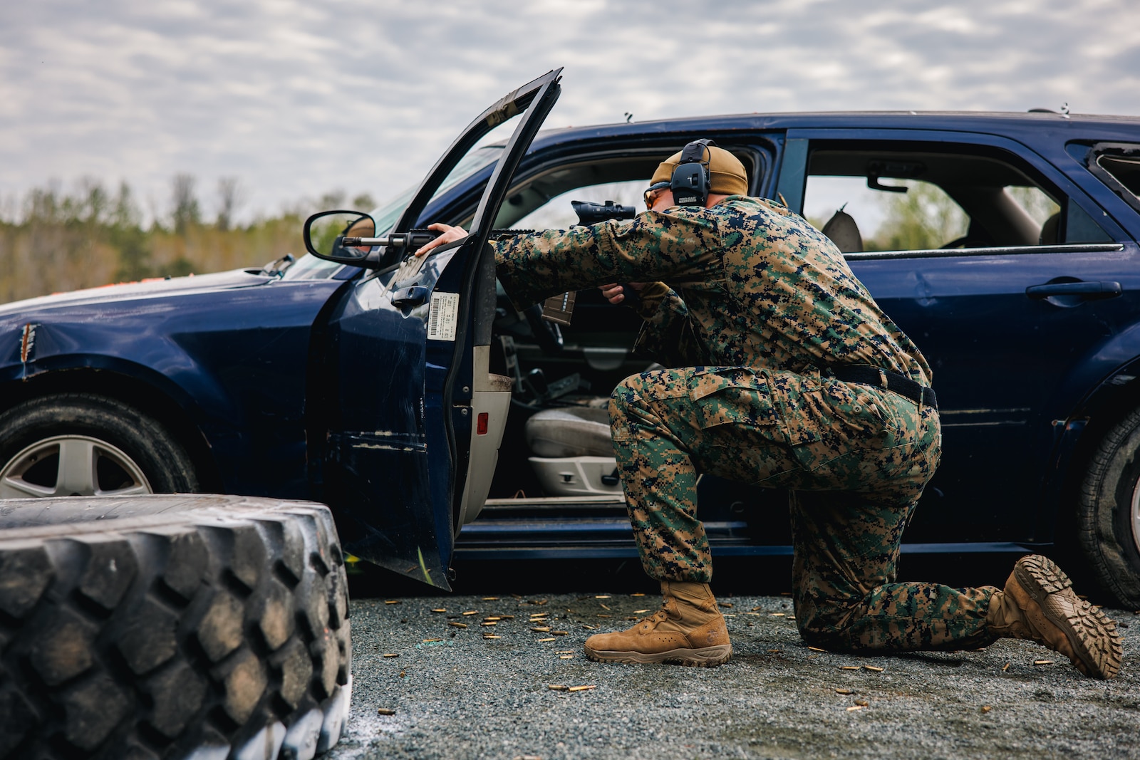 U.S. Marine Corps Staff Sgt. Abel Lopezrijos, an intelligence chief with 3rd Battalion, 1st Marine Division, conducts a shooting drill during the Marine Corps Marksmanship Championships individual rifle match, hosted by Weapons Training Battalion at Marine Corps Base Quantico, Virginia, April 14, 2025. The competition brings together the top shooters from regional Marine Corps Marksmanship Competitions to test their skills in precision rifle, action pistol, and multi-gun shooting. It continues the legacy of the Marine Corps shooting team, which has upheld marksmanship excellence since the early 1900’s and reinforces the Corps’ commitment to marksmanship as a core warfighting skill. (U.S. Marine Corps photo by Lance Cpl. Braydon Rogers)