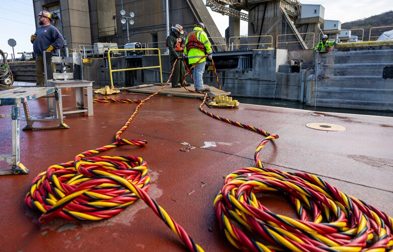 The U.S. Army Corps of Engineers Pittsburgh District operates the New Cumberland Locks and Dam year-round to benefit inland navigation. Each year, over 180 million tons of bulk commodities travel the Ohio River through its system of navigation locks.