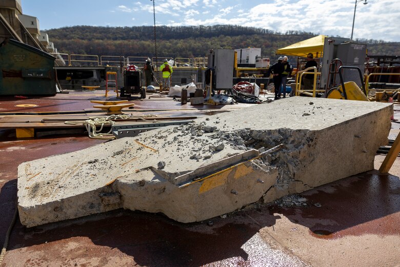 The U.S. Army Corps of Engineers Pittsburgh District operates the New Cumberland Locks and Dam year-round to benefit inland navigation. Each year, over 180 million tons of bulk commodities travel the Ohio River through its system of navigation locks.