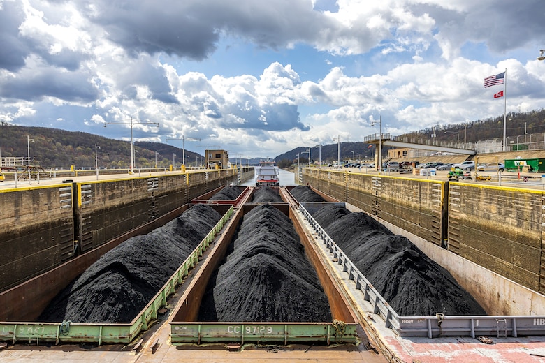 The U.S. Army Corps of Engineers Pittsburgh District operates the New Cumberland Locks and Dam year-round to benefit inland navigation. Each year, over 180 million tons of bulk commodities travel the Ohio River through its system of navigation locks.