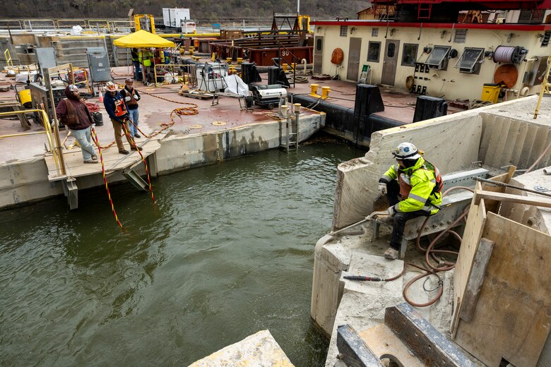 The U.S. Army Corps of Engineers Pittsburgh District operates the New Cumberland Locks and Dam year-round to benefit inland navigation. Each year, over 180 million tons of bulk commodities travel the Ohio River through its system of navigation locks.