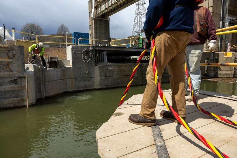 The U.S. Army Corps of Engineers Pittsburgh District operates the New Cumberland Locks and Dam year-round to benefit inland navigation. Each year, over 180 million tons of bulk commodities travel the Ohio River through its system of navigation locks.