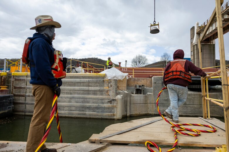 The U.S. Army Corps of Engineers Pittsburgh District operates the New Cumberland Locks and Dam year-round to benefit inland navigation. Each year, over 180 million tons of bulk commodities travel the Ohio River through its system of navigation locks.
