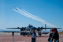 The U.S. Air Force Thunderbirds perform during Aviation Nation 2025 at Nellis Air Force Base, Nevada, April 4, 2025.