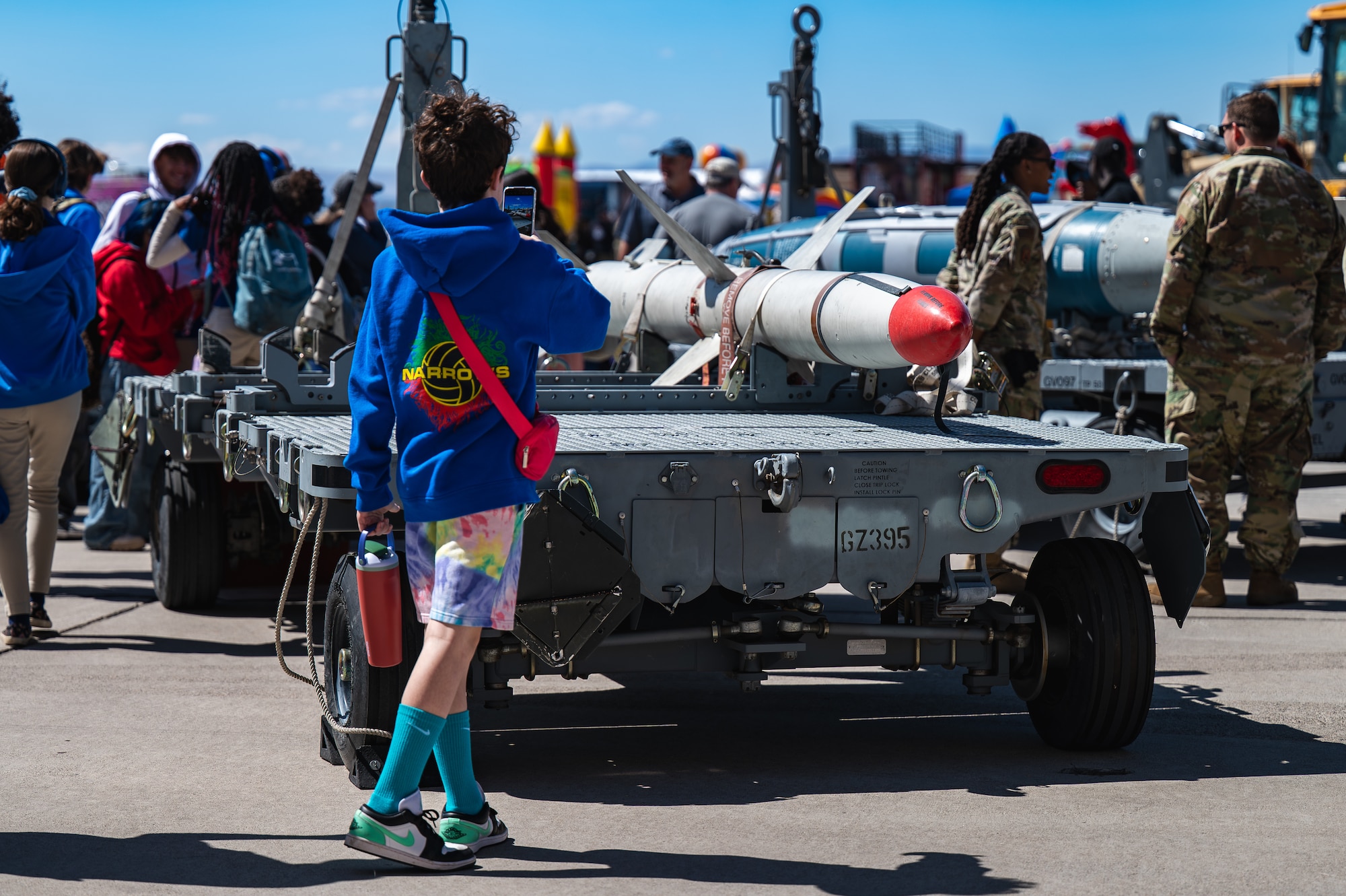 U.S. Air Force inert munitions are on display during Aviation Nation 2025 at Nellis Air Force Base, Nevada, April 4, 2025.