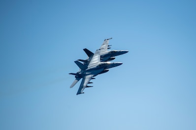 PACIFIC OCEAN (April 17, 2025) — An F/A-18F Super Hornet from the 