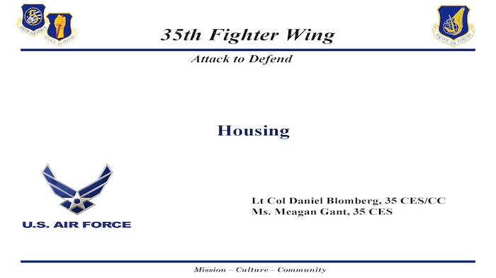 Slideshow presented during the PCS and Housing Town Hall on April 16, 2025 at Misawa Air Base, Japan.