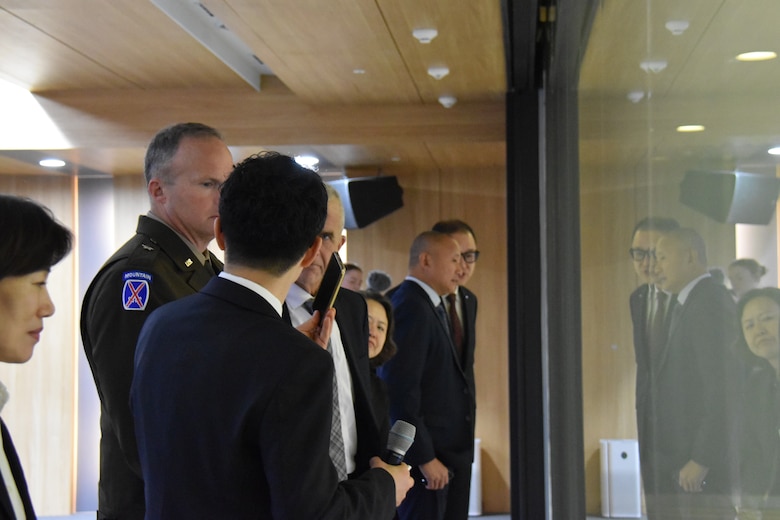 K-water provides an overview of their application of satellite research to representatives from the U.S. Army Corps of Engineers – Pacific Ocean Division and Far East District after a signing event for an updated Memorandum of Understanding (MOU) between the two agencies in Daejeon, South Korea, on April 16, 2025.