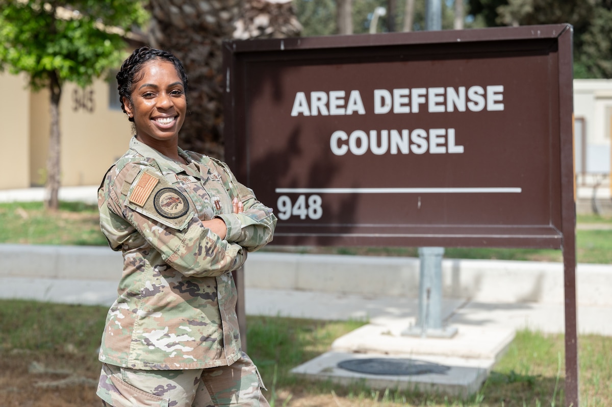U.S. Air Force Capt. Díandra Romero, 39th Air Base Wing Area Defense Counsel, poses for a photo at Incirlik Air Base, Türkiye, April 7, 2025.The ADC’s purpose is to advocate for airmen when they have alleged non-judicial punishment action or misconduct charges against them by the Air Force.