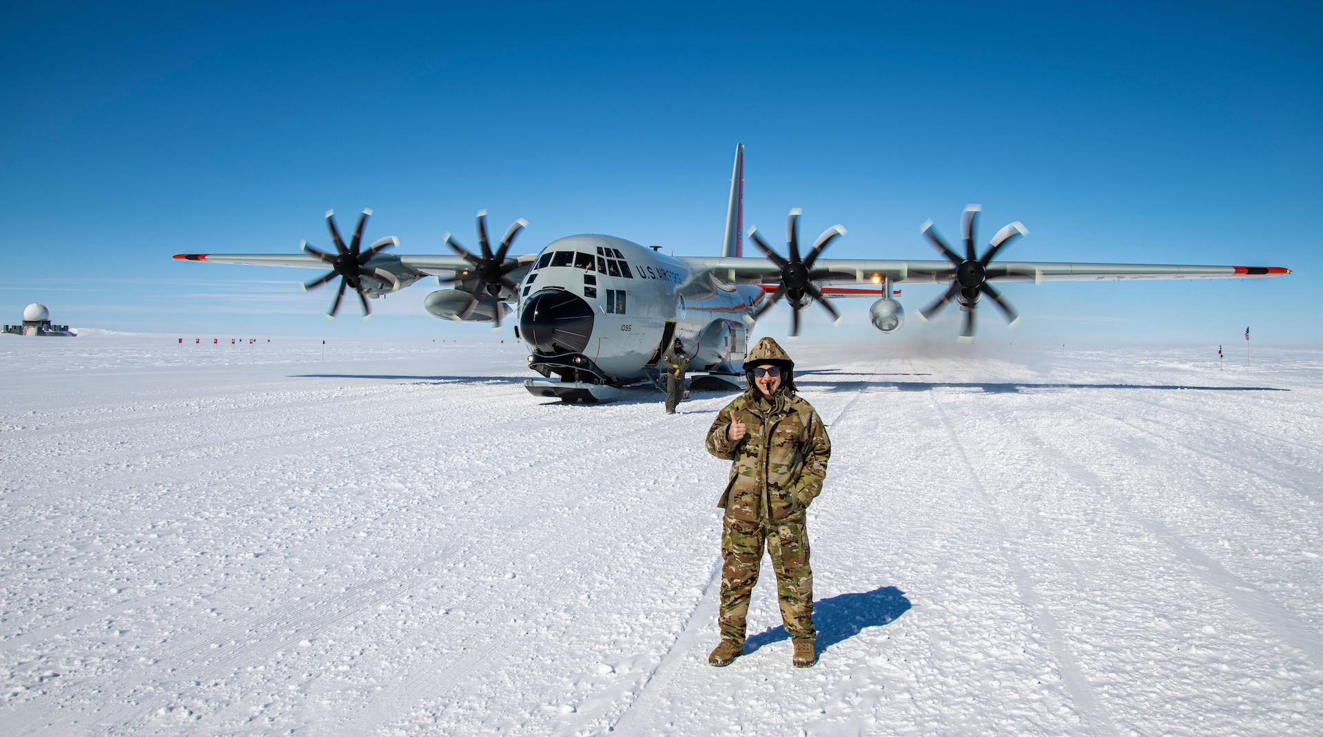 An Airmen assigned to the 109th Airlift Wing participates in a training mission at Raven Camp, Greenland in 2021.