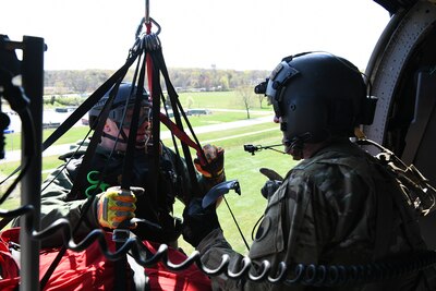 Maryland National Guard conducts rescue hoist training with Maryland Helicopter Aquatic Rescue Team