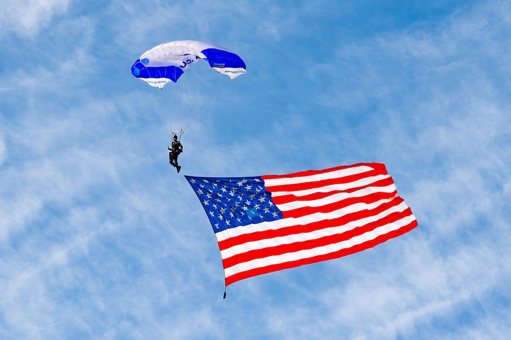 Airman in parachute