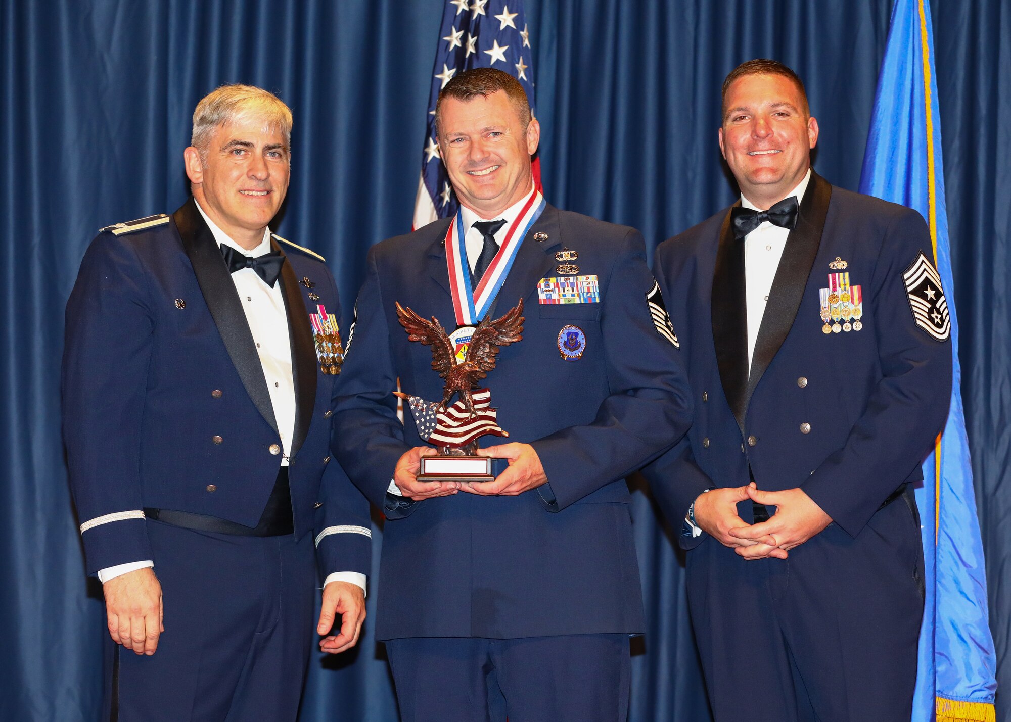 Master Sgt. Jeremy Mers, 445th Recruiting Squadron, won the 2024 Recruiter of the Year award. Members and families of the 445th Airlift Wing, and local community leaders gathered at the National Museum of the U.S. Air Force April 5, 2025 to recognize the wing’s 2024 annual award nominees and winners.