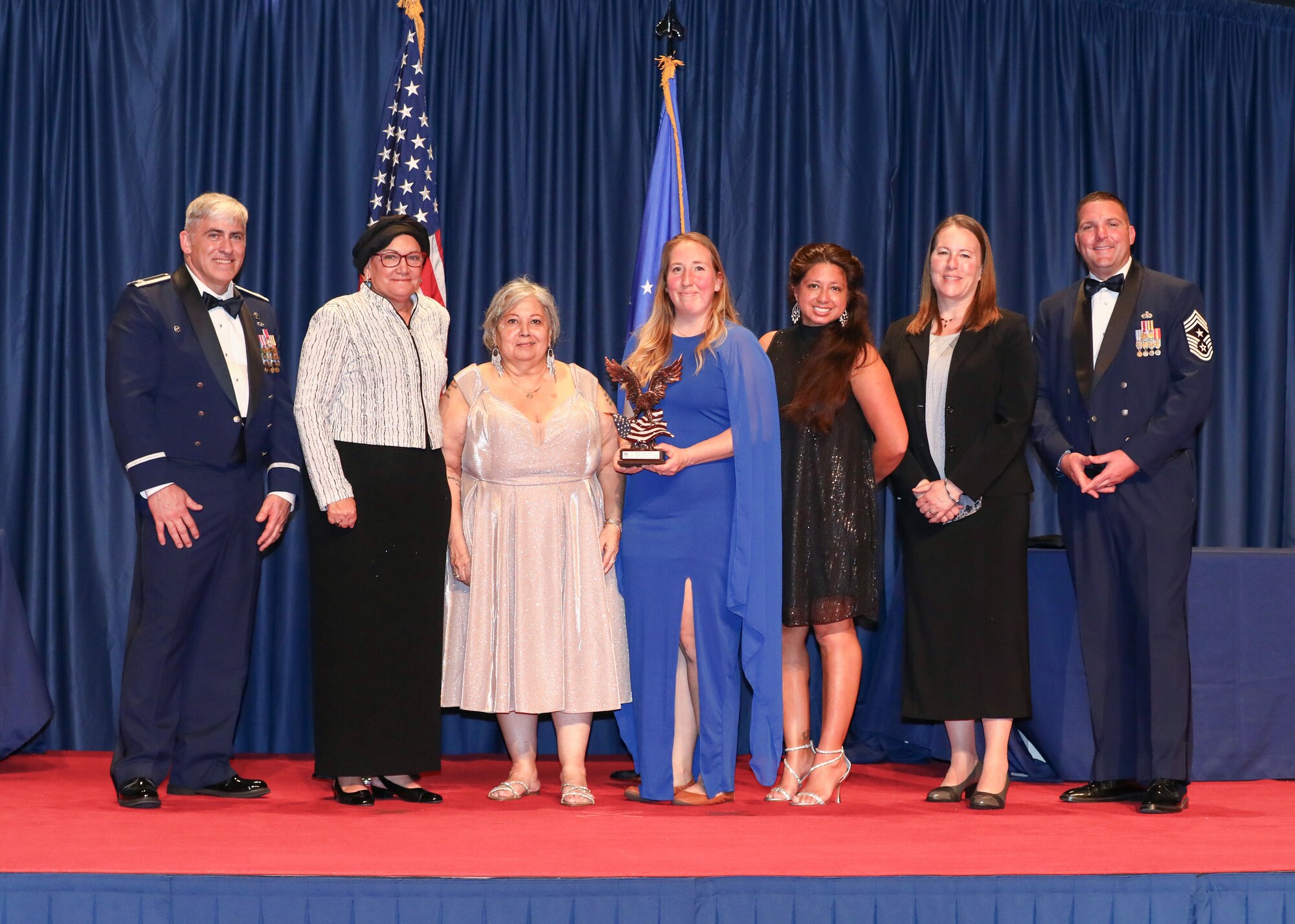Wright-Patterson Air Force Base Airman’s Attic won the 2024 Community Partner of the Year award. Members and families of the 445th Airlift Wing, and local community leaders gathered at the National Museum of the U.S. Air Force April 5, 2025 to recognize the wing’s 2024 annual award nominees and winners