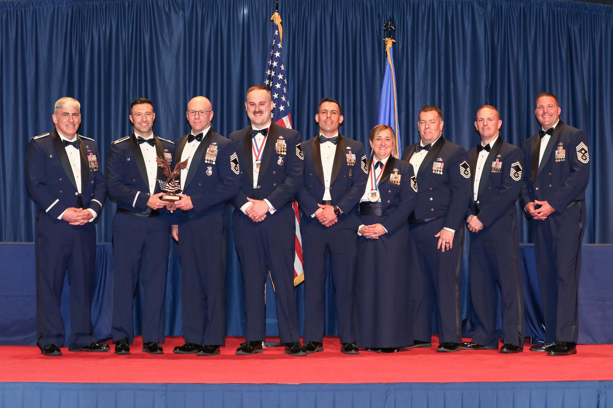 The 445th Security Forces Squadron won the 2024 Squadron of the Year. Members and families of the 445th Airlift Wing, and local community leaders gathered at the National Museum of the U.S. Air Force April 5, 2025 to recognize the wing’s 2024 annual award nominees and winners.