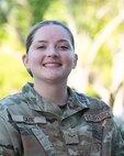 Female Airman in OCPs posing for a portrait shot.