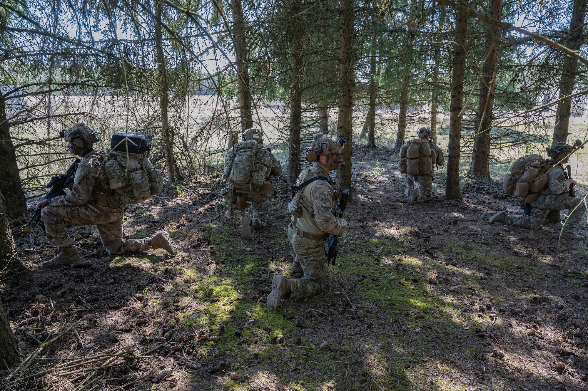 Airmen hold a defensive position
