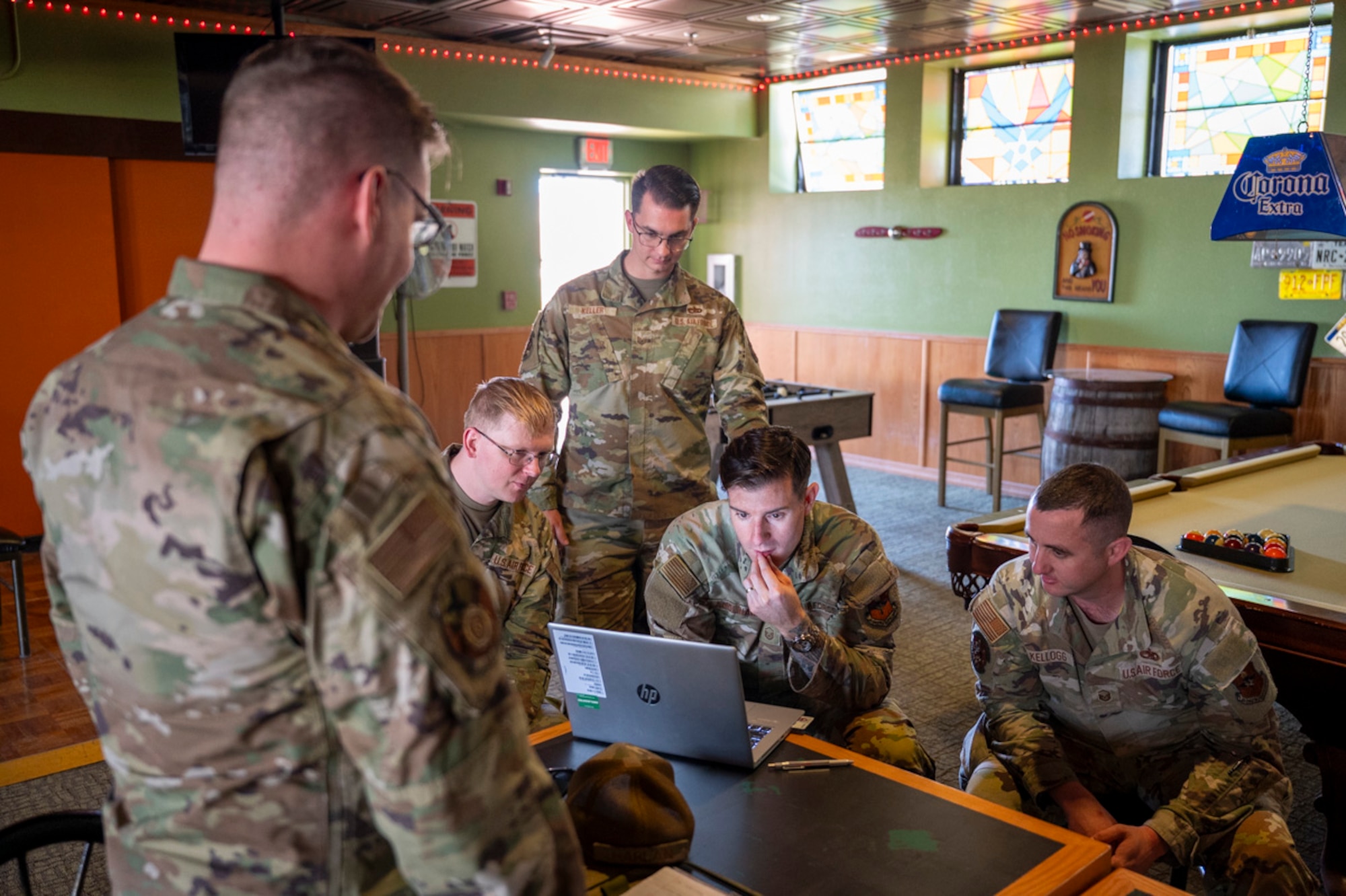 Airmen of the 849th Aircraft Maintenance Unit create a deployment plan in preparation for Project Iron Agility at Holloman Air Force, New Mexico, March 25, 2025. Project Iron Agility is a three-week deployment exercise focused on preparing Airmen to rapidly adapt to real-world challenges through cross-functional training and mission simulation. (U.S. Air Force photo by Senior Airman Michelle Ferrari)