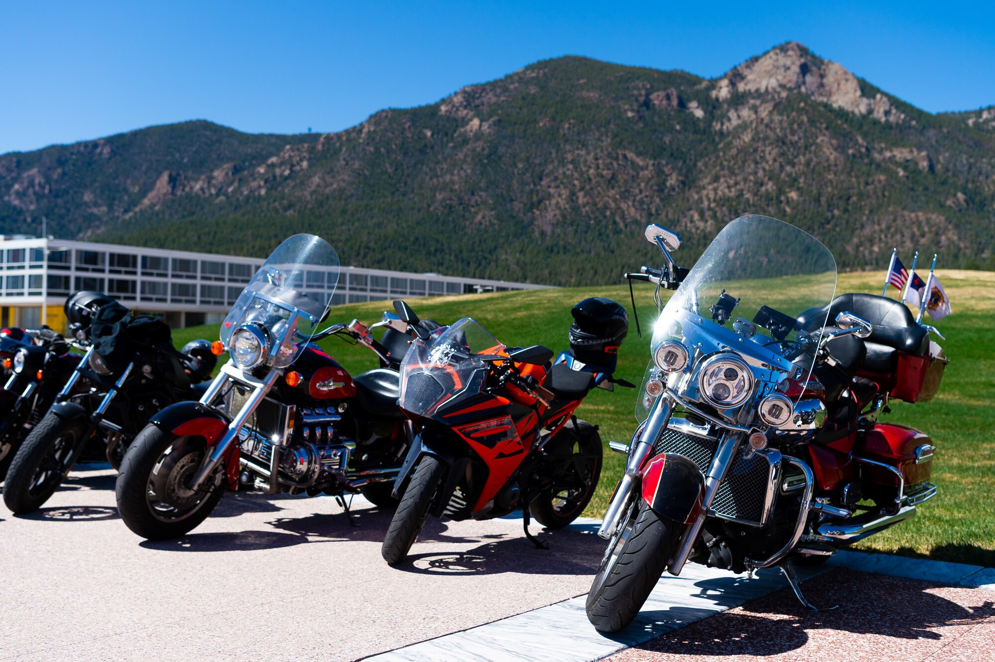 The U.S. Air Force Academy Safety office and 10th Security Forces Squadron hosted Motorcycle Safety Day and Spring Safety Fest at the Academy, Colo., April 17, 2025. (U.S Air Force Photo by Ray Bahner)