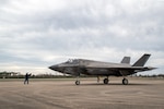 An F-35 Lightning II begins a functional check flight inspection at Marine Corps Air Station Cherry Point. This aircraft is the 150th fifth-generation fighter inducted by Fleet Readiness Center East (FRCE). FRCE is the lead site for depot-level maintenance on the F-35B Lightning II and has conducted modifications and repair on the Marine Corps’ short takeoff-vertical landing variant of the aircraft since 2013. FRCE also works with the F-35A (conventional takeoff and landing) and F-35C (carrier) variants.