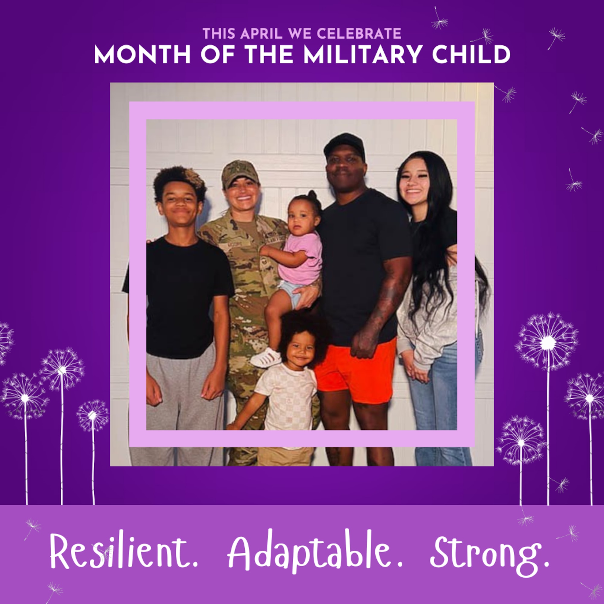U.S. Air Force Senior Master Sgt. Heather Moore, 1st Special Operations Wing senior enlisted leader, poses with her family.