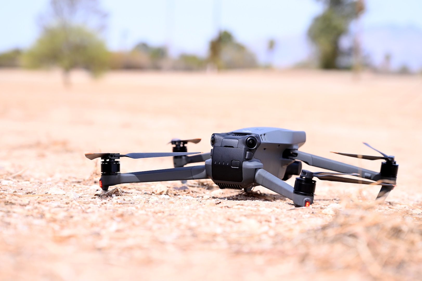 Drone rests on the ground