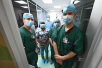 The ophthalmology team pose for a photo at Georgetown Public Hospital, Georgetown, Guyana, April 1, 2025 during the Lesser Antilles Medical Assistance Team (LAMAT) 2025.