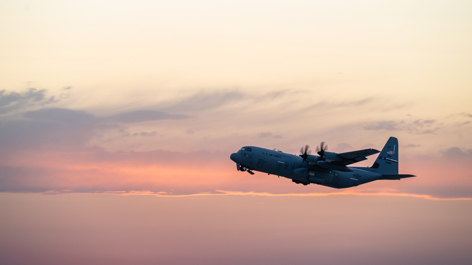 A C-130J Super Hercules equipped with external fuel tanks, assigned to the 39th Airlift Squadron, leaves for a Max Endurance Operation enroute to support Exercise Balikatan 25 at Dyess Air Force Base, Texas, April 17, 2025. Balikatan is a longstanding annual exercise between the Armed Forces of the Philippines and U.S. military designed to strengthen our ironclad alliance, improve our capable combined force, and demonstrate our commitment to regional security and stability. (U.S. Air Force photo by Airman 1st Class Jade M. Caldwell)
